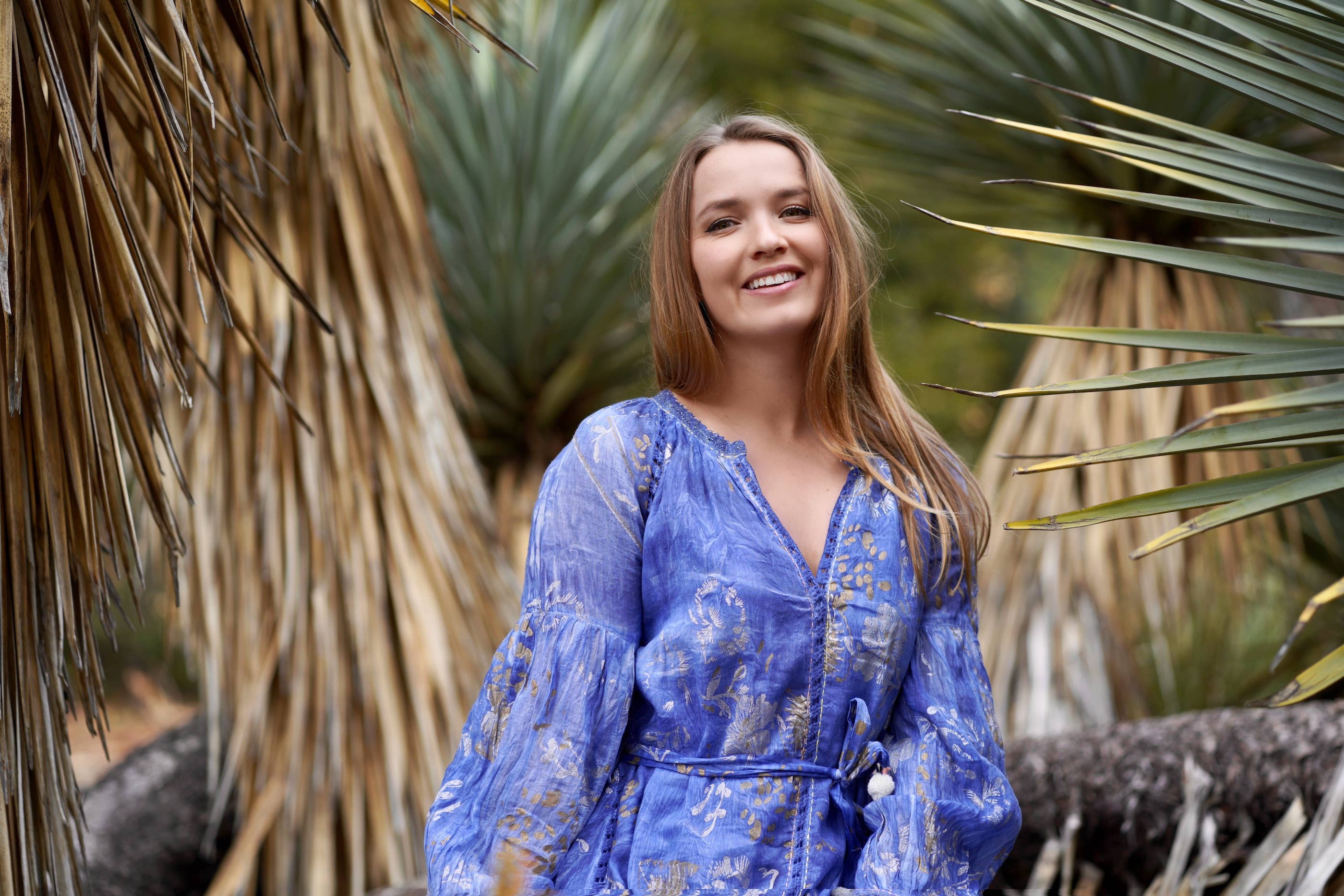 Liezl Maxi Dress Blue White 
