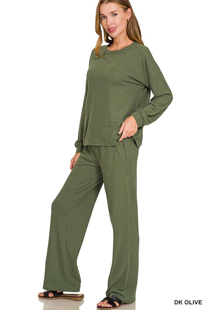 Soft Hacci Pullover & Pants 2PC Set