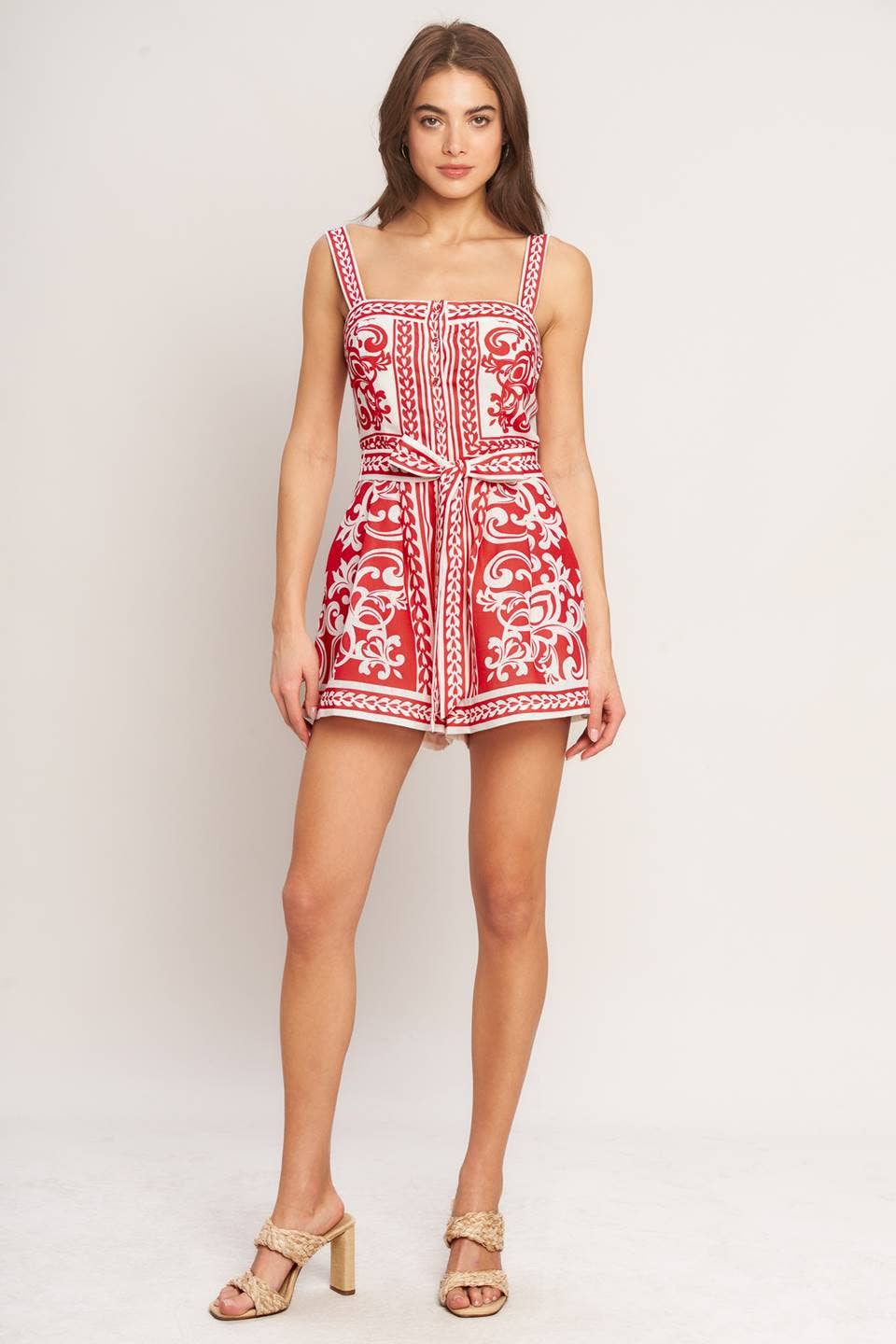 A printed woven romper - IP9119