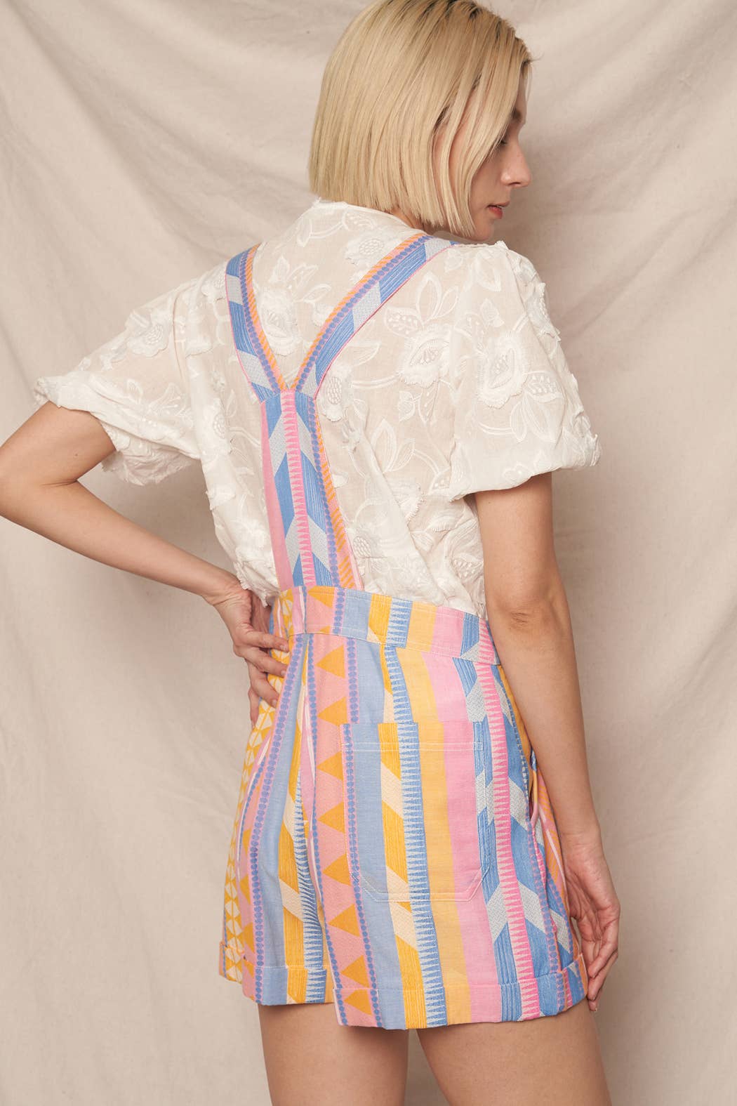 Multicolor Printed Shortalls
