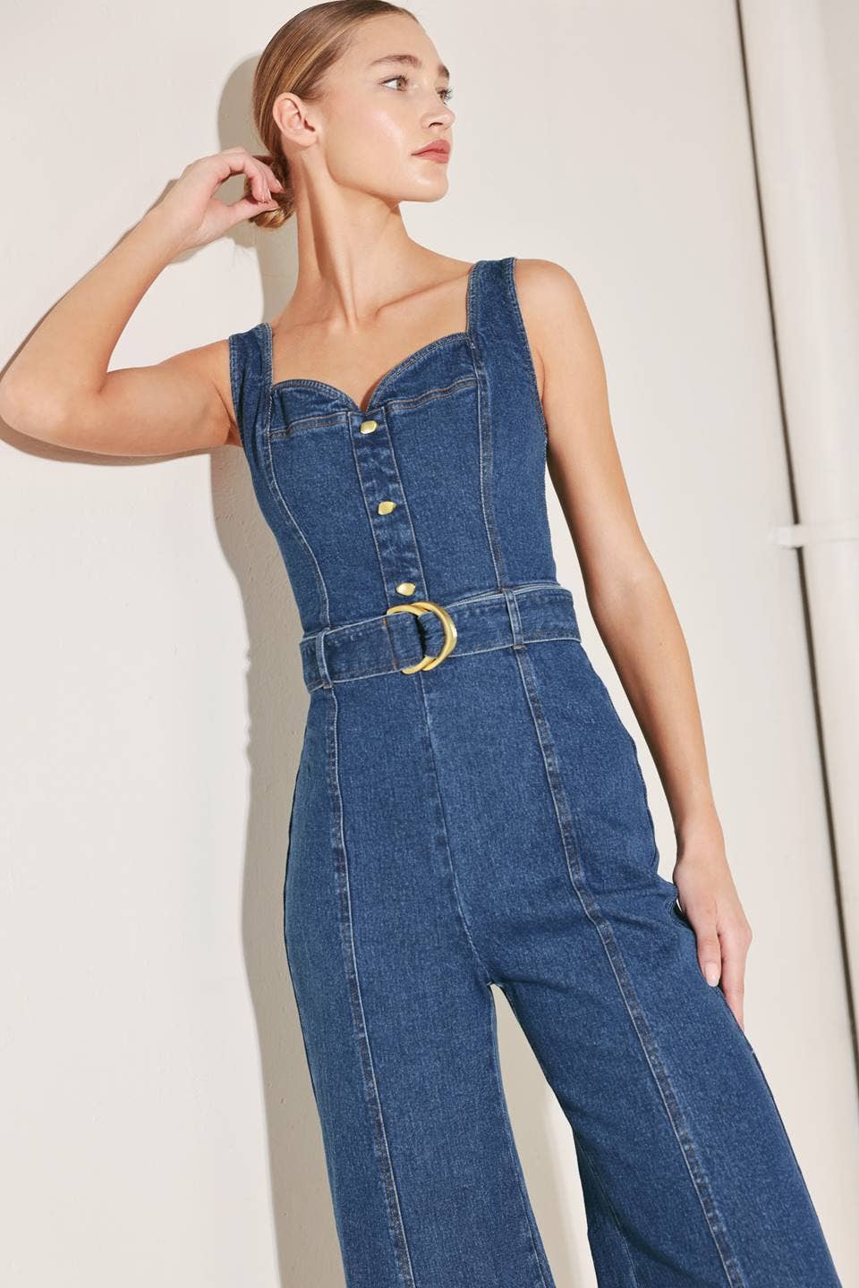 A washed denim jumpsuit - FP2136