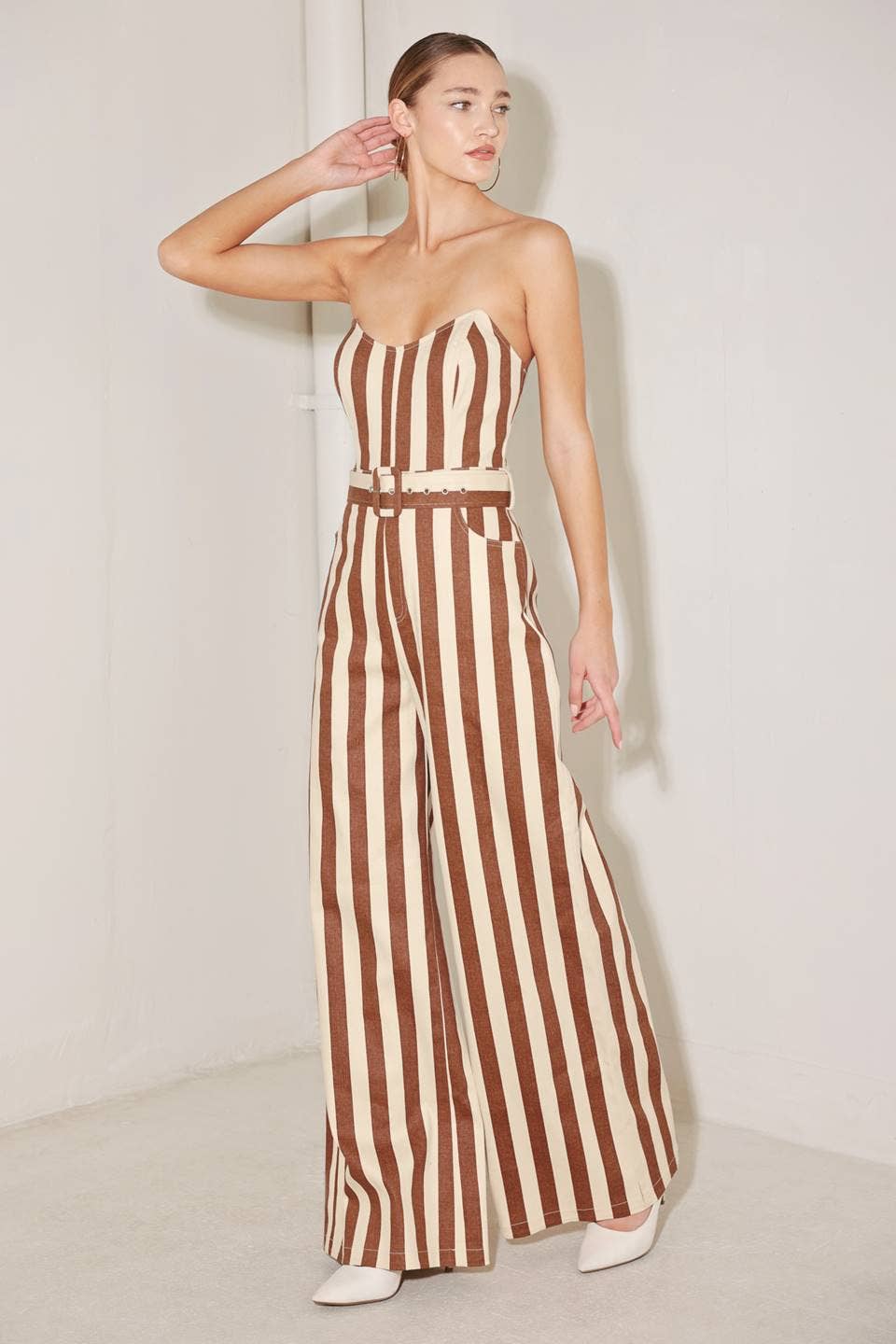 A printed woven jumpsuit - FP2097 BRICK MULTI