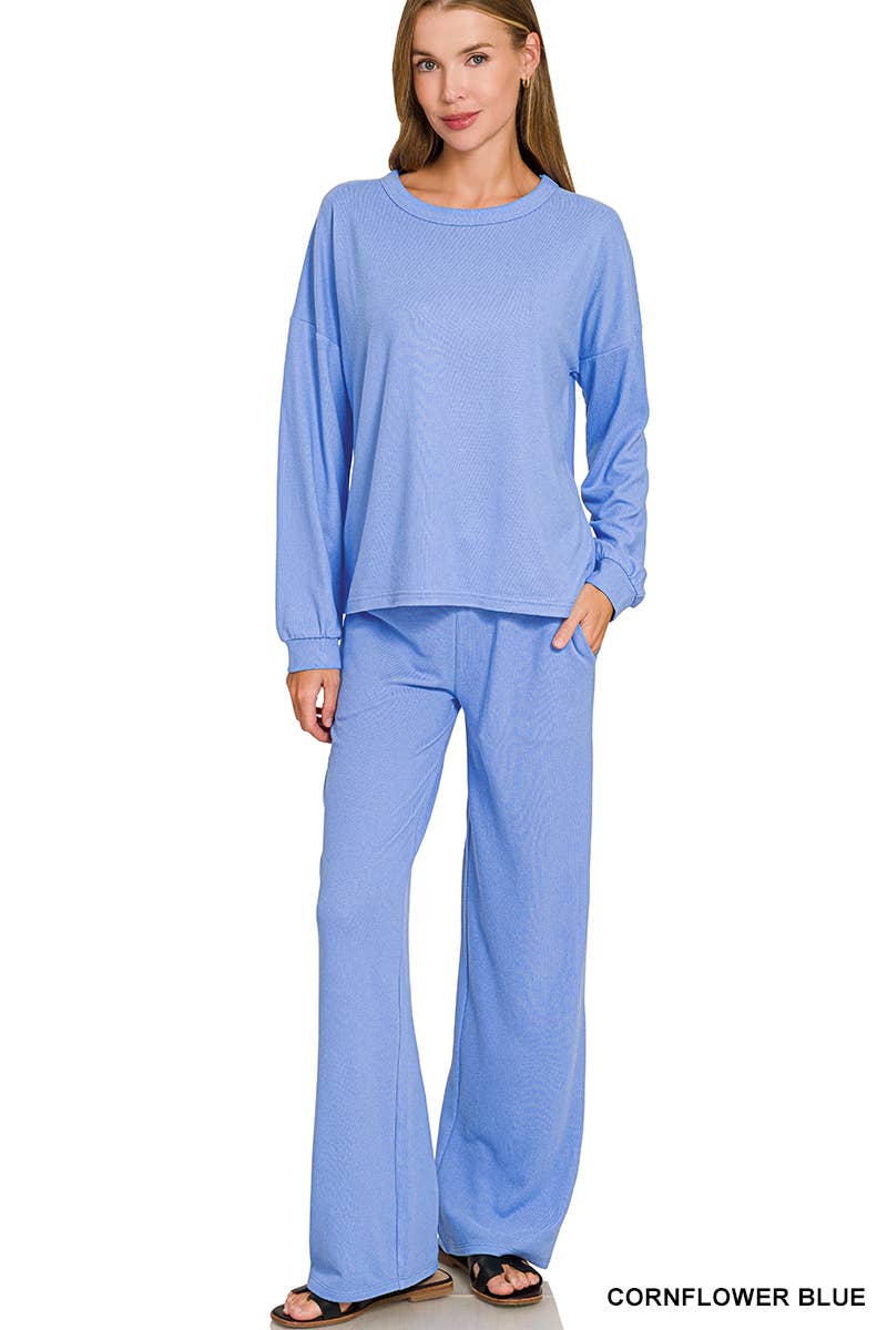 Soft Hacci Pullover & Pants 2PC Set