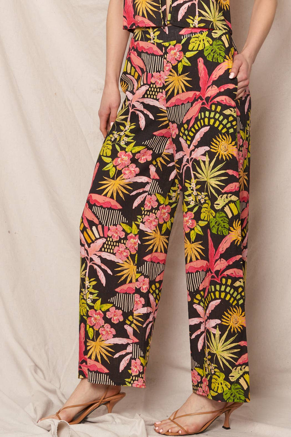 Tropical Print Pants