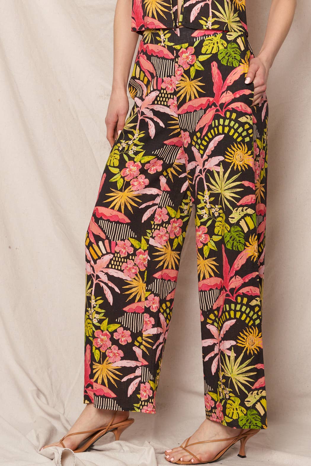 Tropical Print Pants