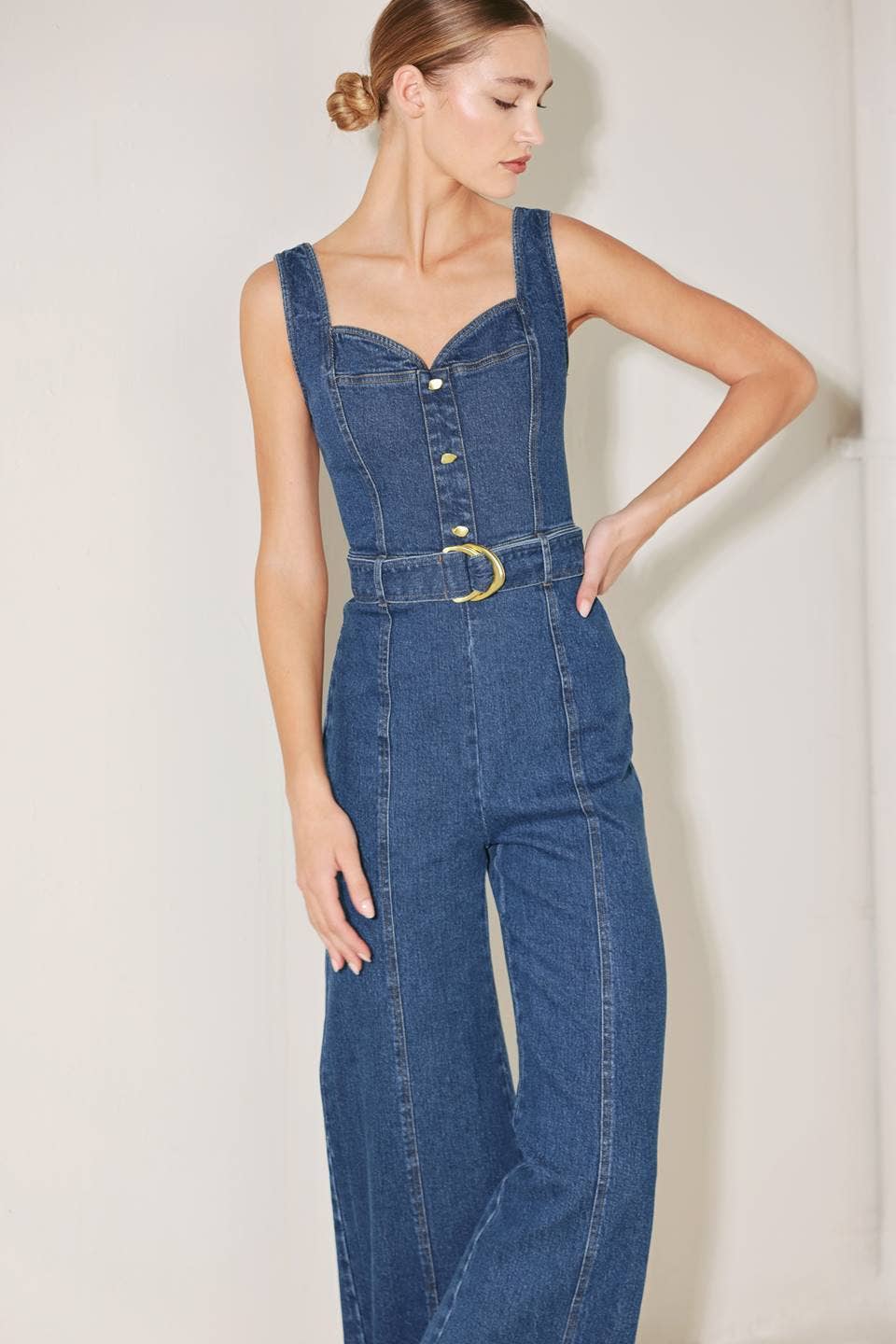 A washed denim jumpsuit - FP2136