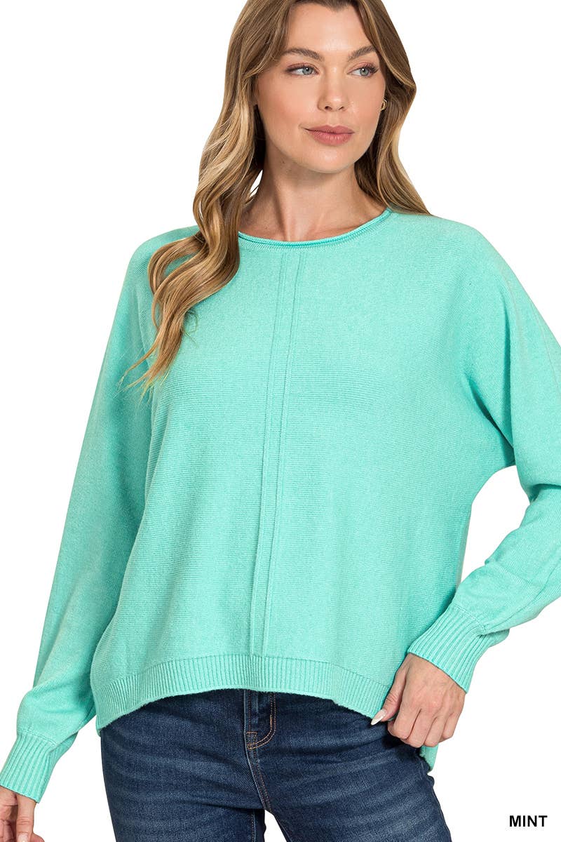 `Viscose Front Seam Sweater Zenana