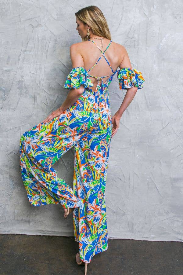 A printed woven jumpsuit - IP7829