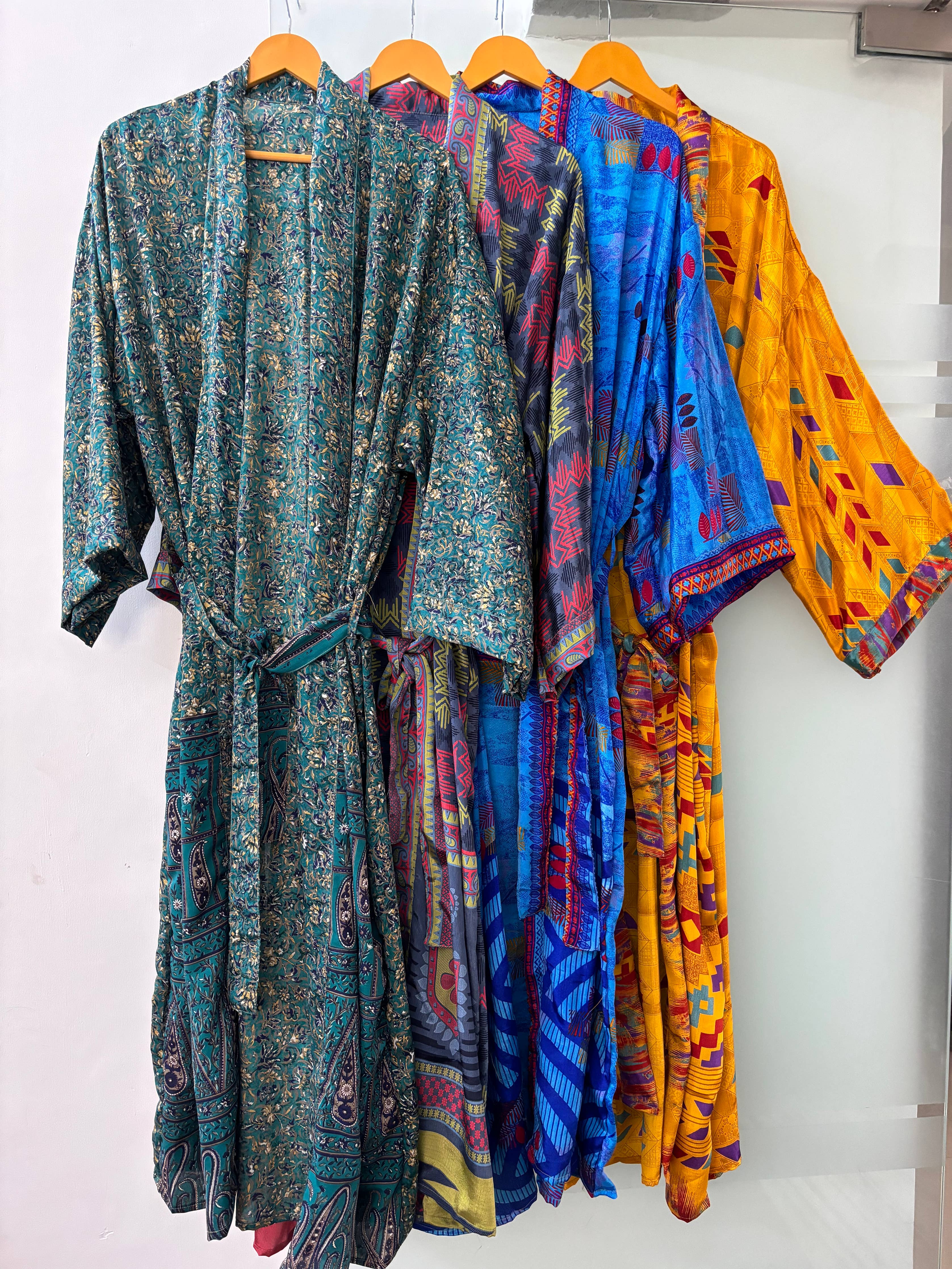 Recycled Silk kimonos for women - Body coverup