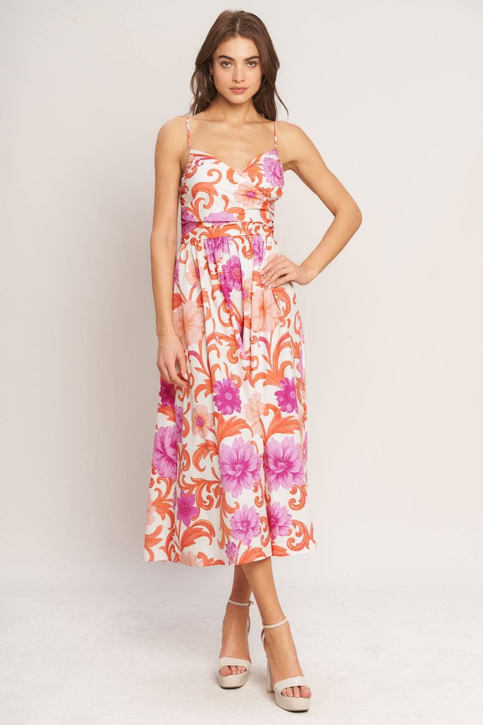 A printed woven midi dress - ID23586
