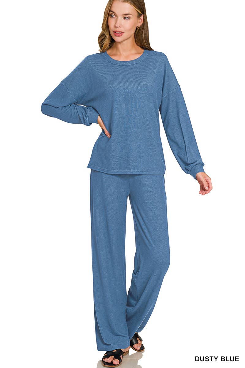 Soft Hacci Pullover & Pants 2PC Set