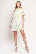 A woven lace mini shift dress - ID23231