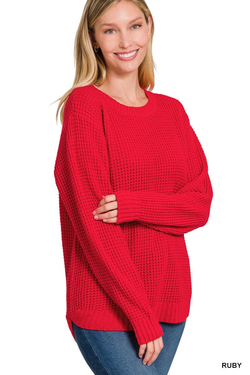 `Basic Waffle Sweater