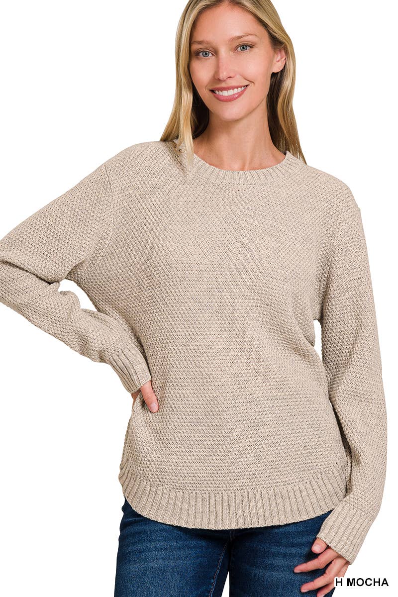 Round Neck Basic Sweater Zenana