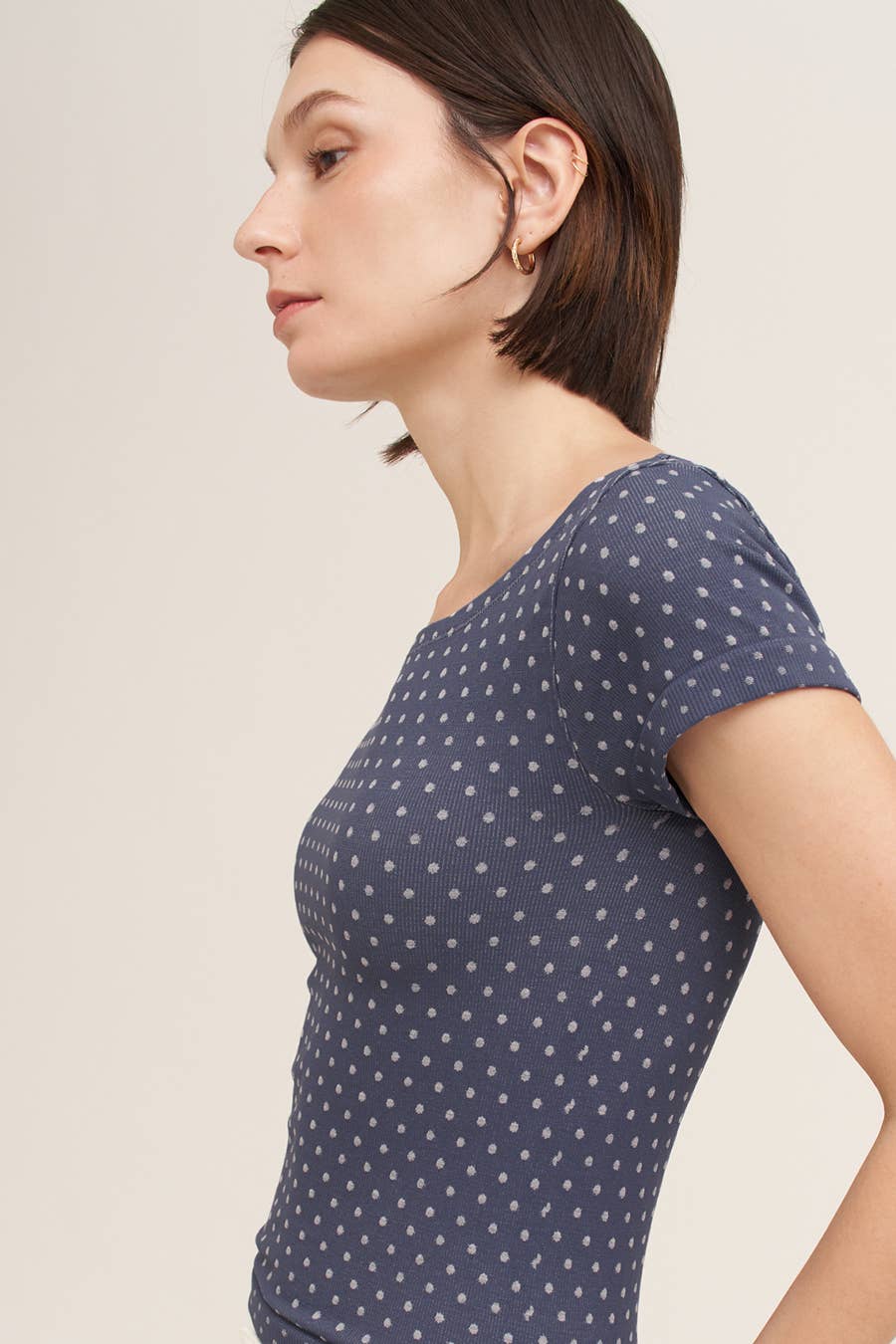NS8588 -  Reversible Polka Dot Strap SS Top