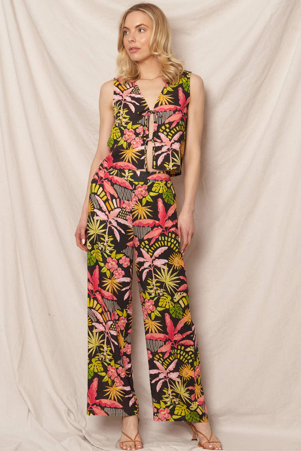 Tropical Print Pants