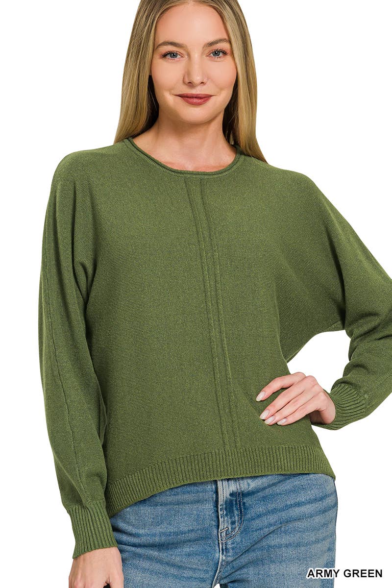 `Viscose Front Seam Sweater Zenana