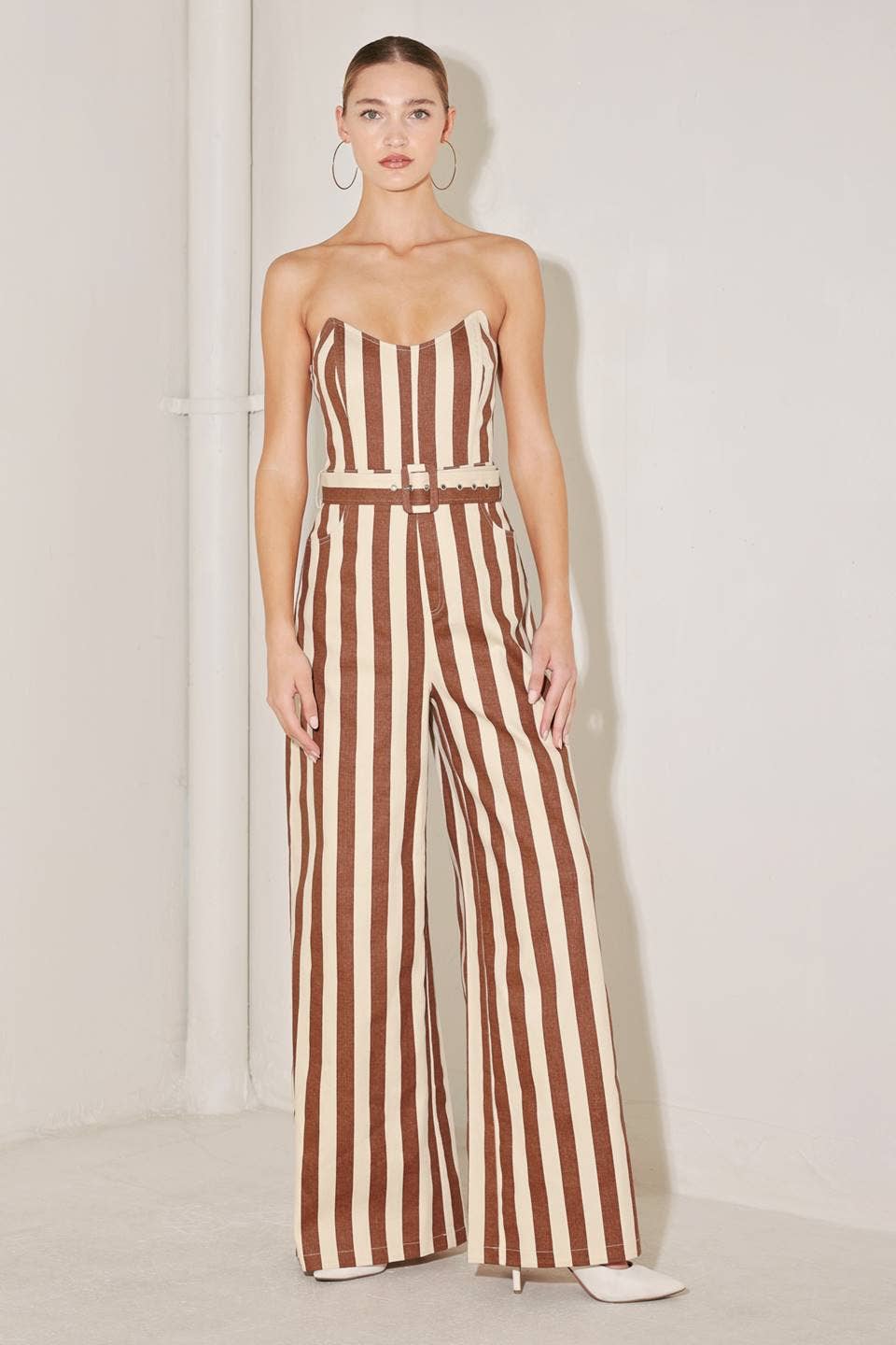 A printed woven jumpsuit - FP2097 BRICK MULTI