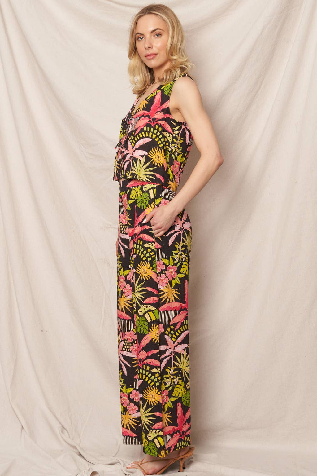 Tropical Print Pants