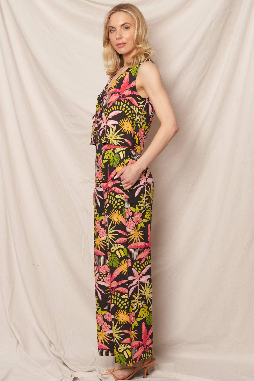 Tropical Print Pants