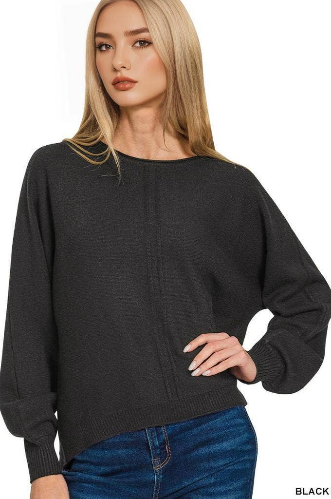 `Viscose Front Seam Sweater Zenana