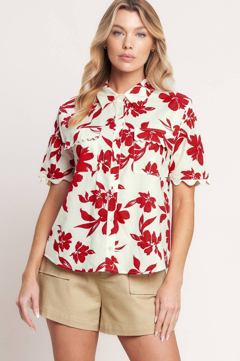 A printed woven top - IT13916B