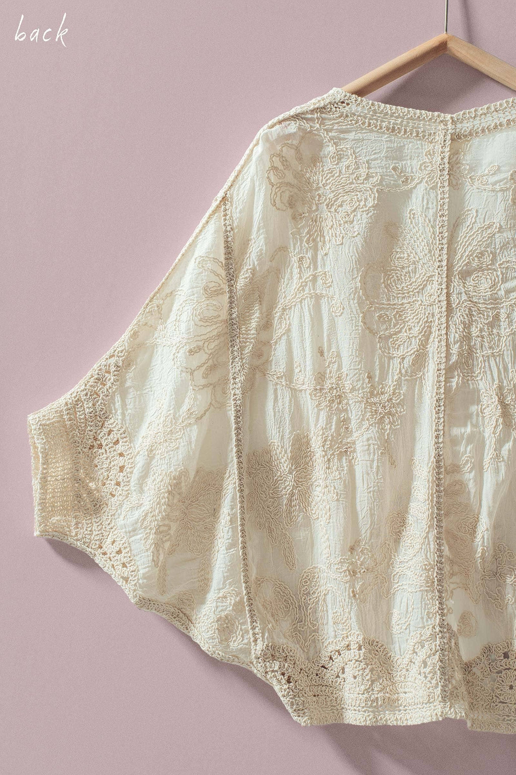 Floral Embroidered Lace Button Front Top