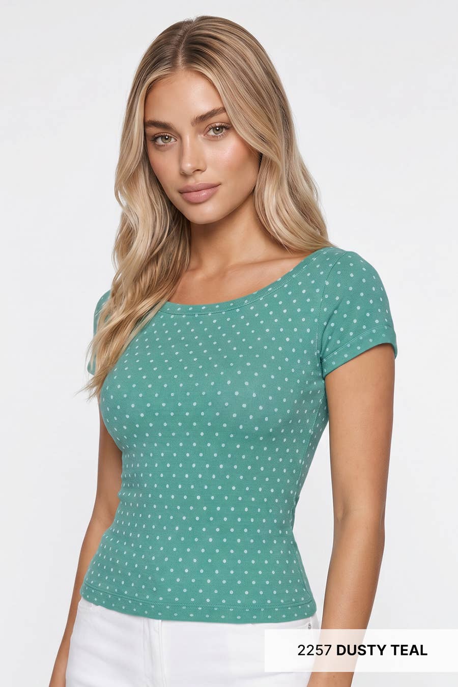 NS8588 -  Reversible Polka Dot Strap SS Top