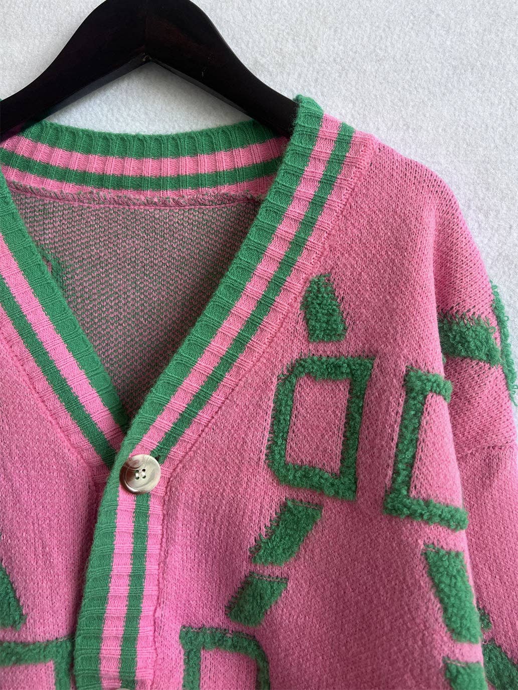Graphic Button Cardigan