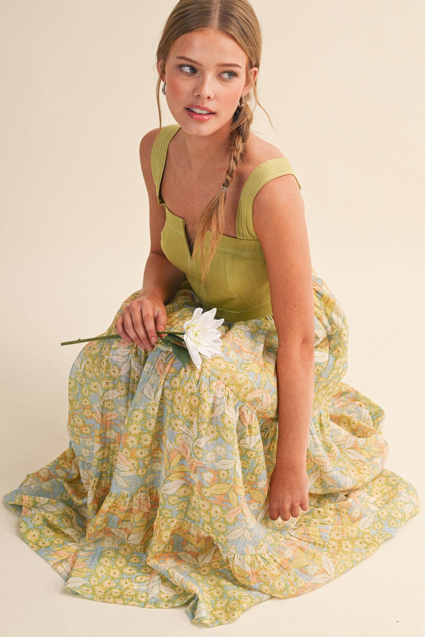 EXCLUSIVE FLORAL PRINT TIERED MIDI DRESS MDR4062