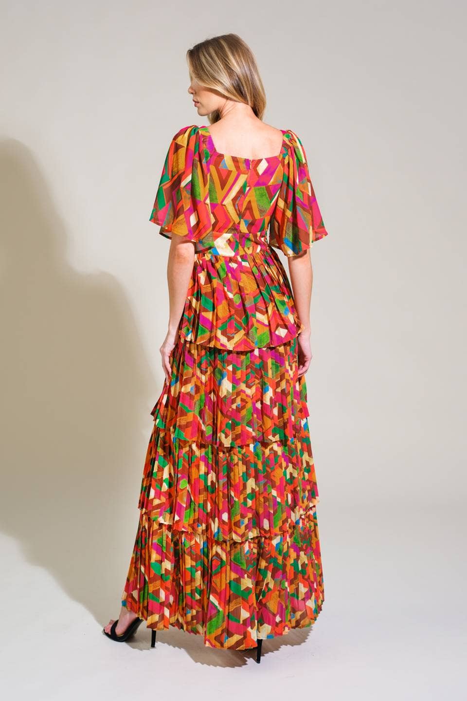 A printed woven maxi dress - ID21442