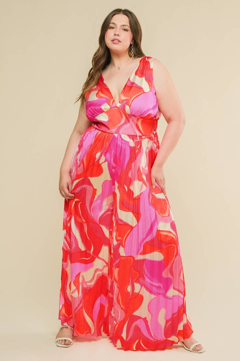 A printed woven jumpsuit - IP8406-P