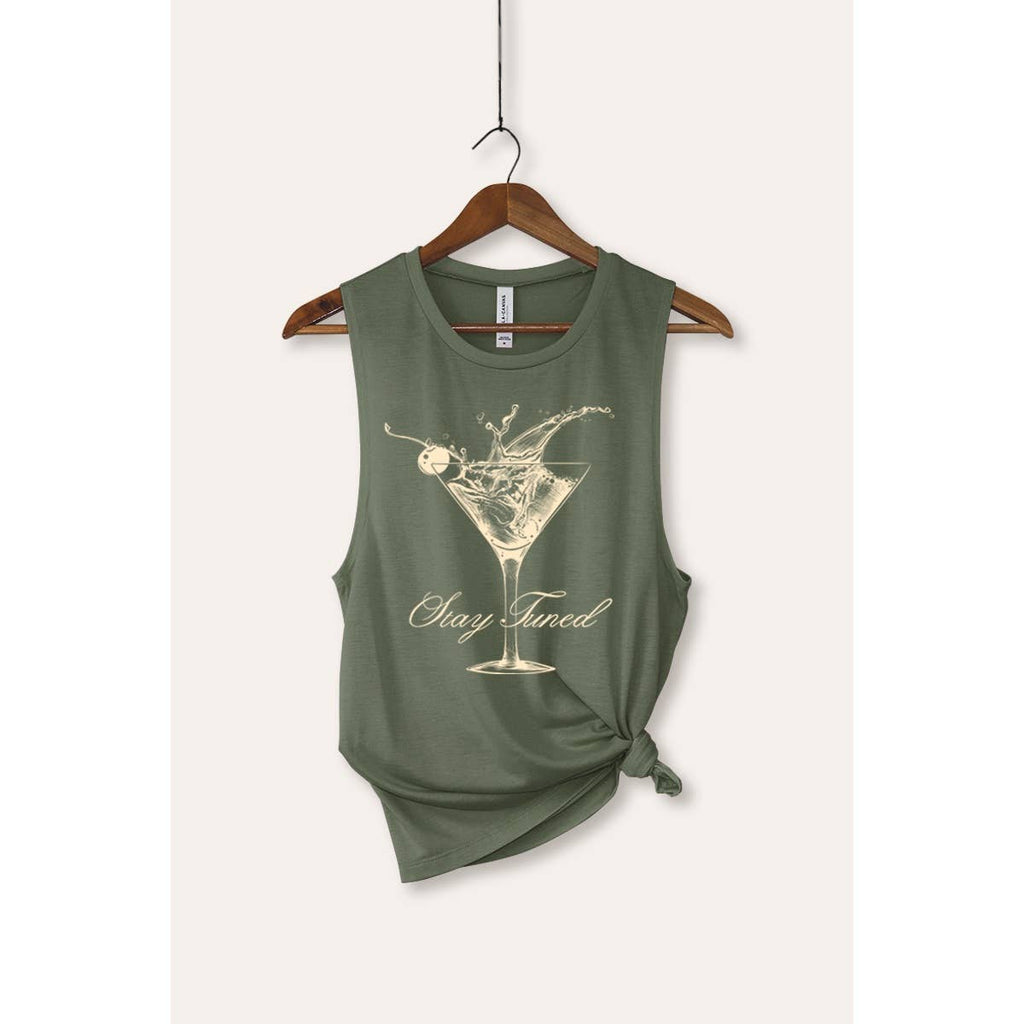 Cocktail Glass Splash Graphic Women's Jersey Tank Top