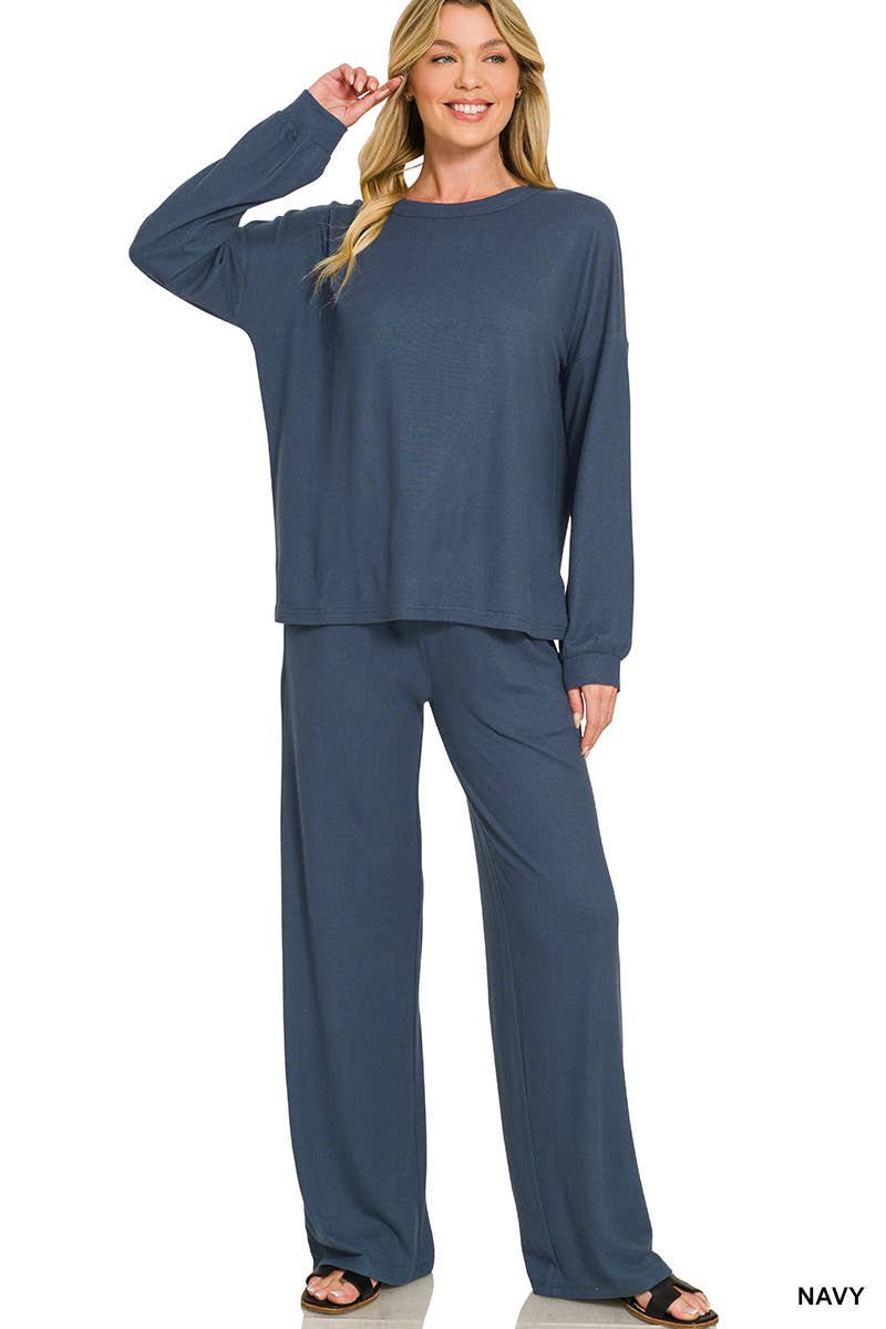 Soft Hacci Pullover & Pants 2PC Set