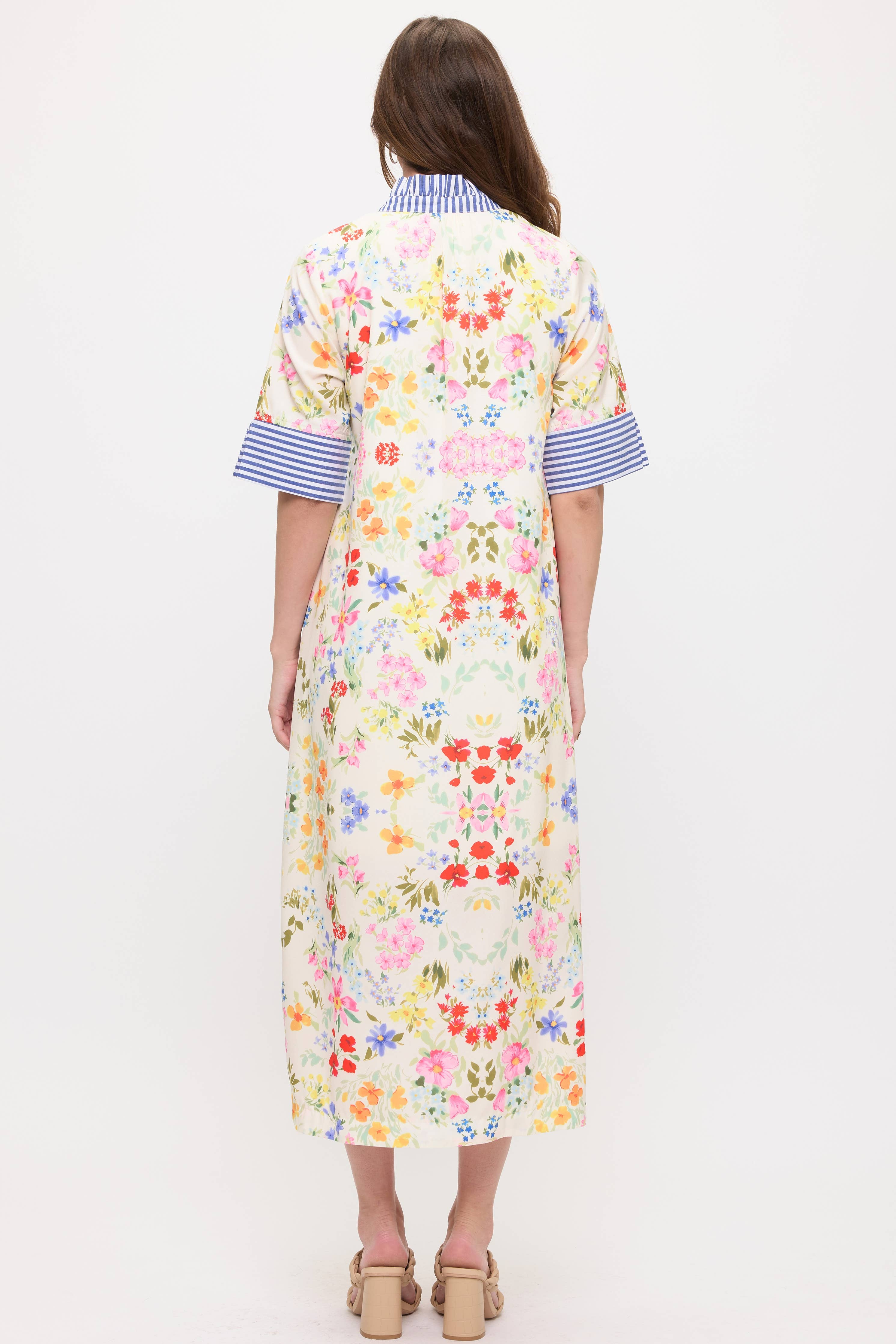 Floral Shirt Midi Dress