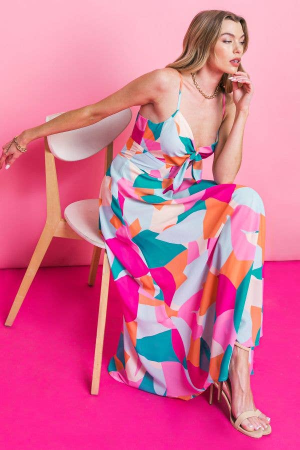 A printed woven midi dress - ID20073
