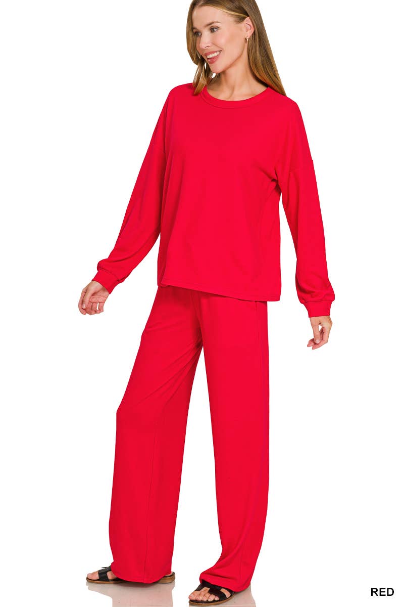 Soft Hacci Pullover & Pants 2PC Set