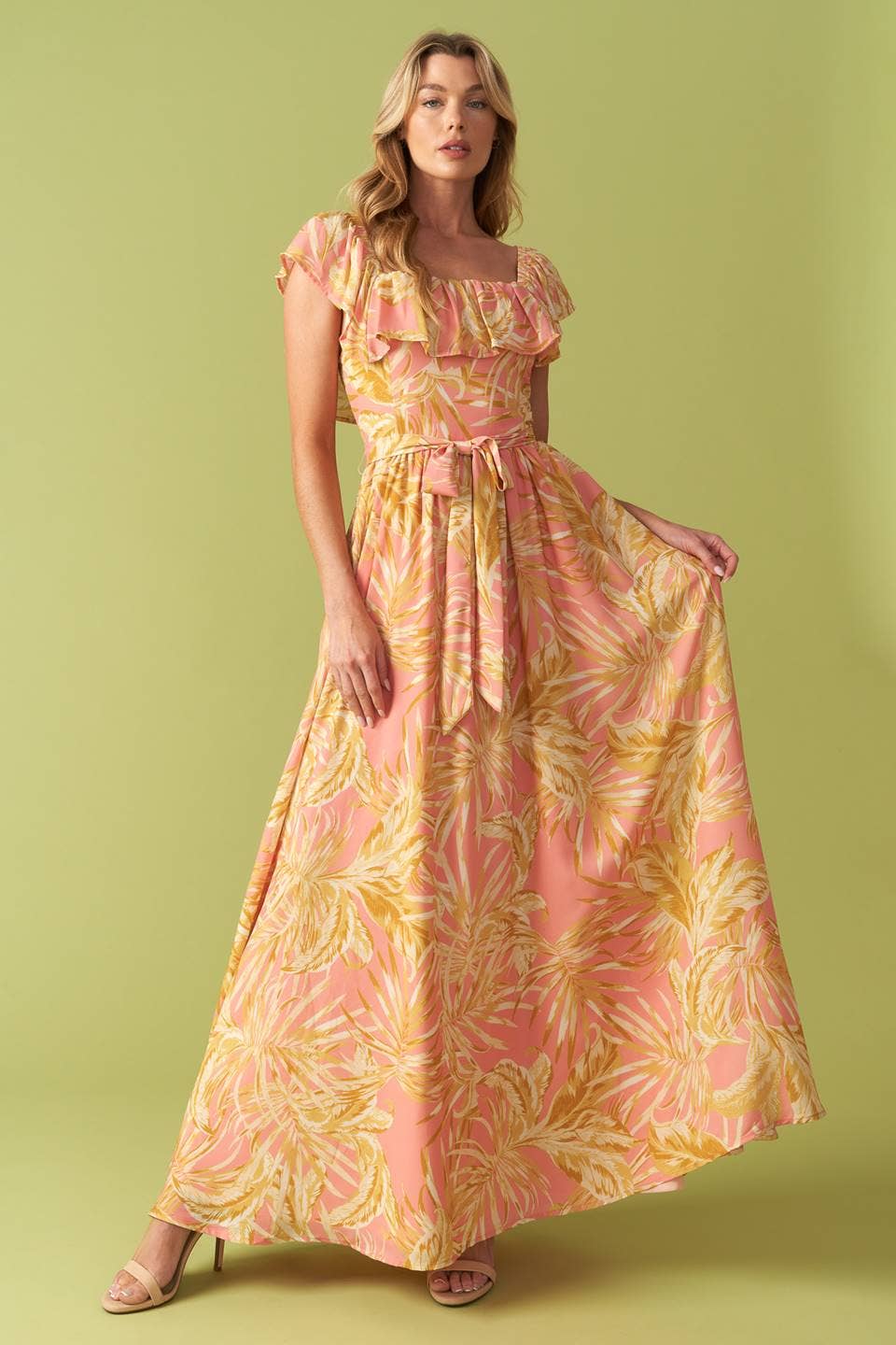 A printed woven midi dress - ID21892