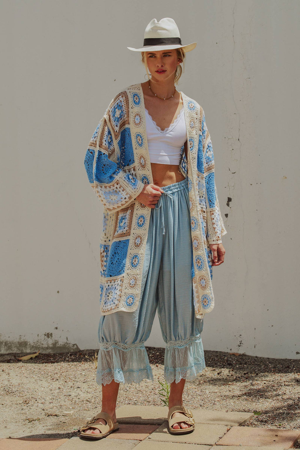 Granny Square Crochet Patchwork Duster Cardigan