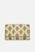 Gold Pearl Beaded Rectangular Clutch