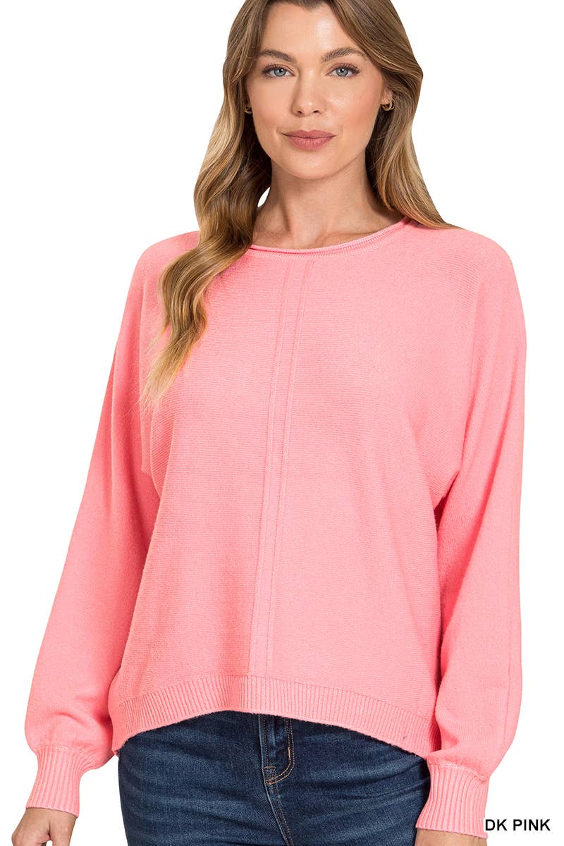 `Viscose Front Seam Sweater Zenana