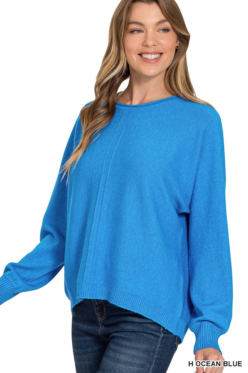 `Viscose Front Seam Sweater Zenana