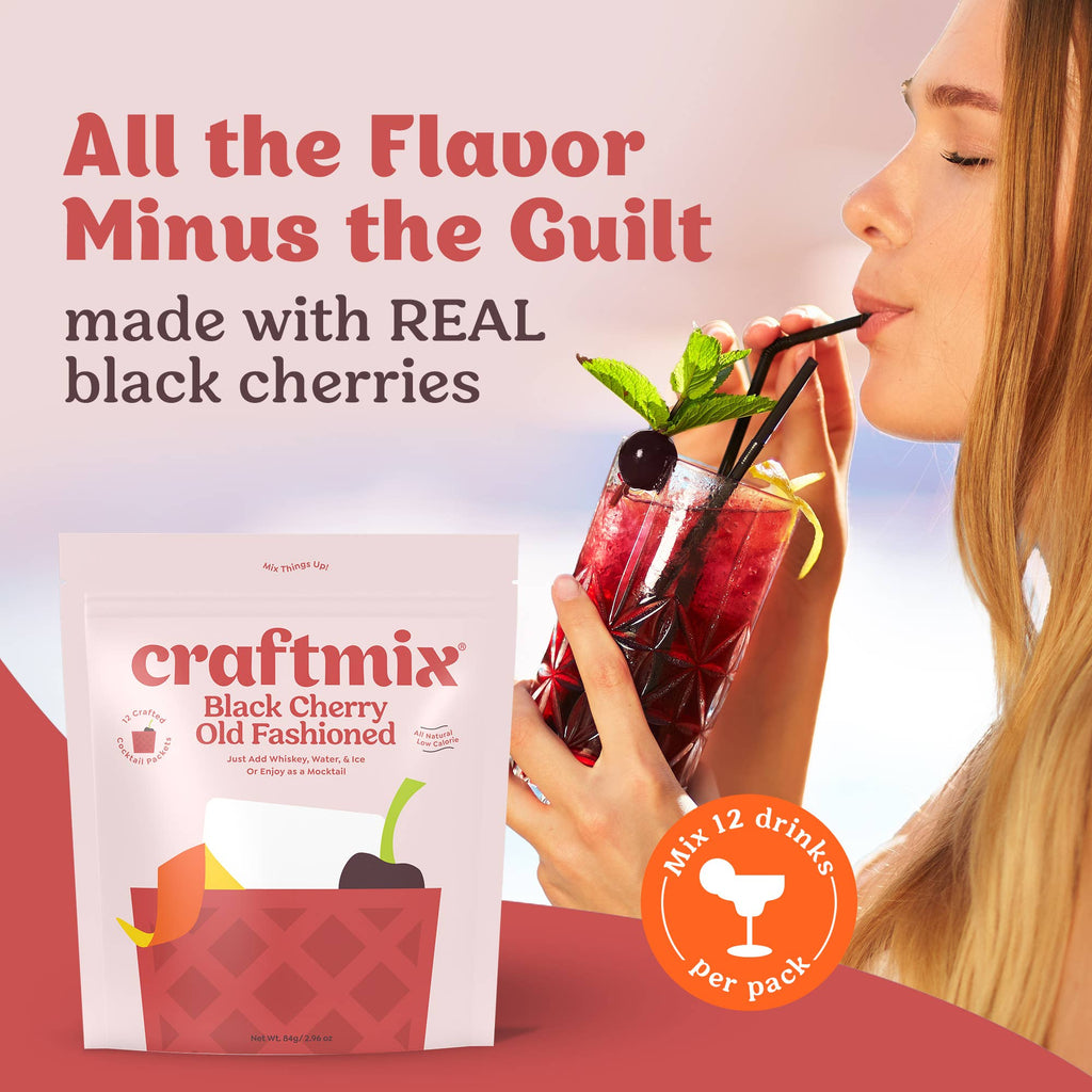 Black Cherry Old Fashioned Cocktail Mixer - 24ct Caddy