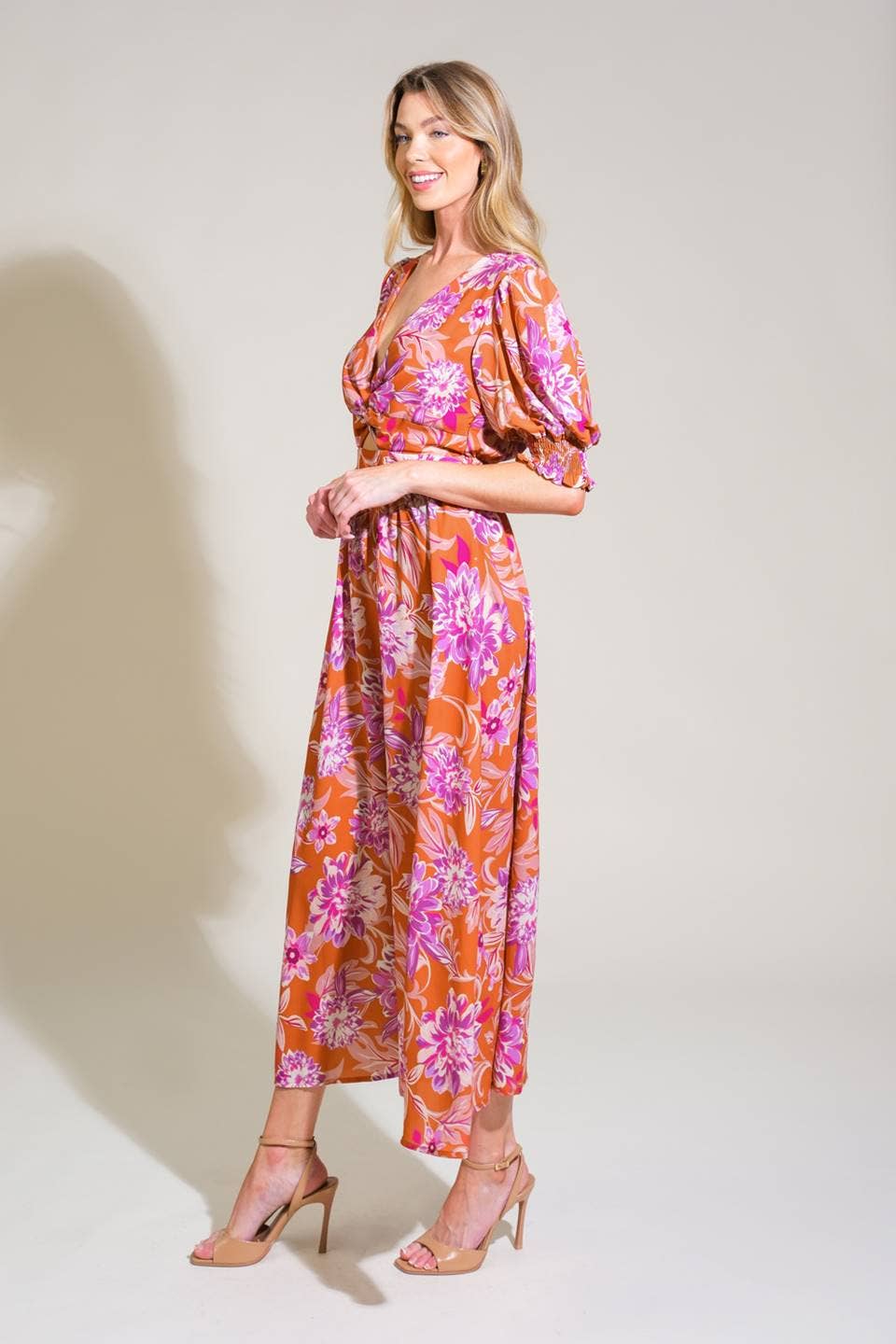 A printed woven midi dress - ID21472