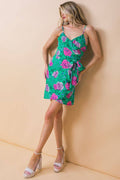 A printed woven mini dress - ID19955