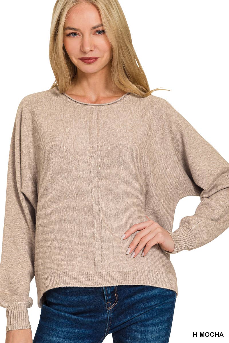 `Viscose Front Seam Sweater Zenana
