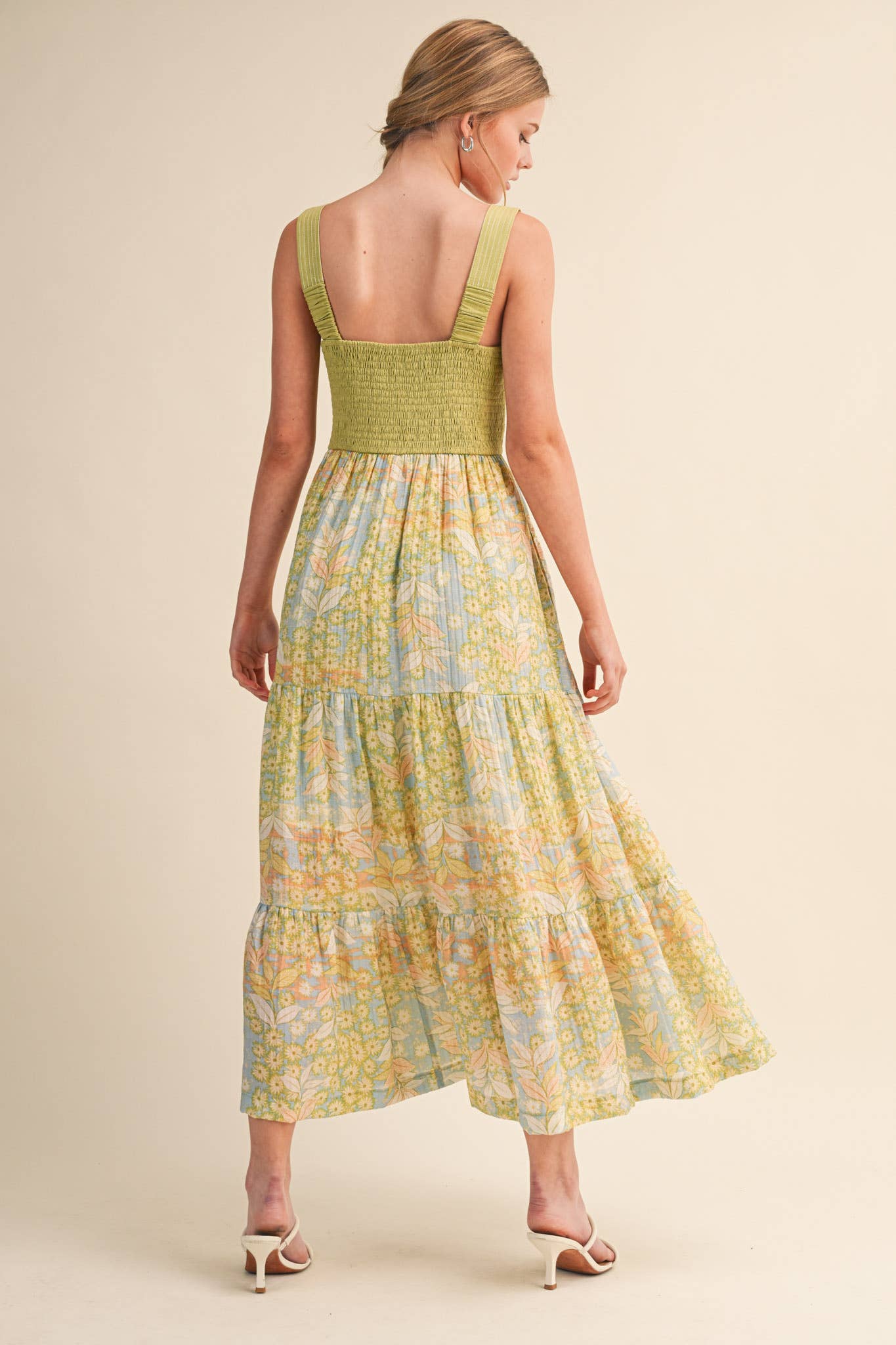 EXCLUSIVE FLORAL PRINT TIERED MIDI DRESS MDR4062