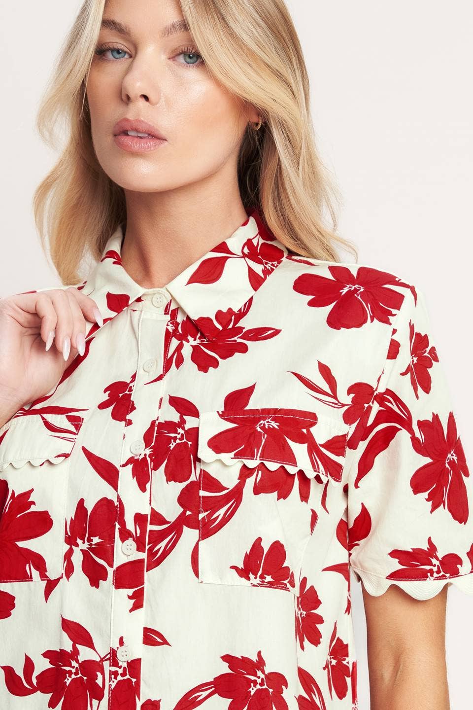 A printed woven top - IT13916B