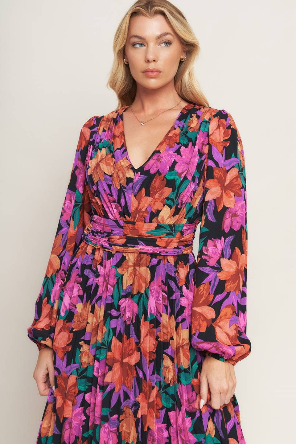 A printed woven midi dress - ID20537