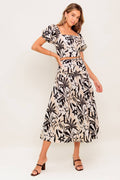 A printed woven top and skirt set - IT13659-SET